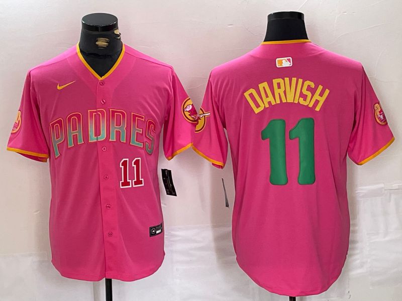 Men San Diego Padres #11 Darvish Pink Jointly 2024 Nike MLB Jersey style 2